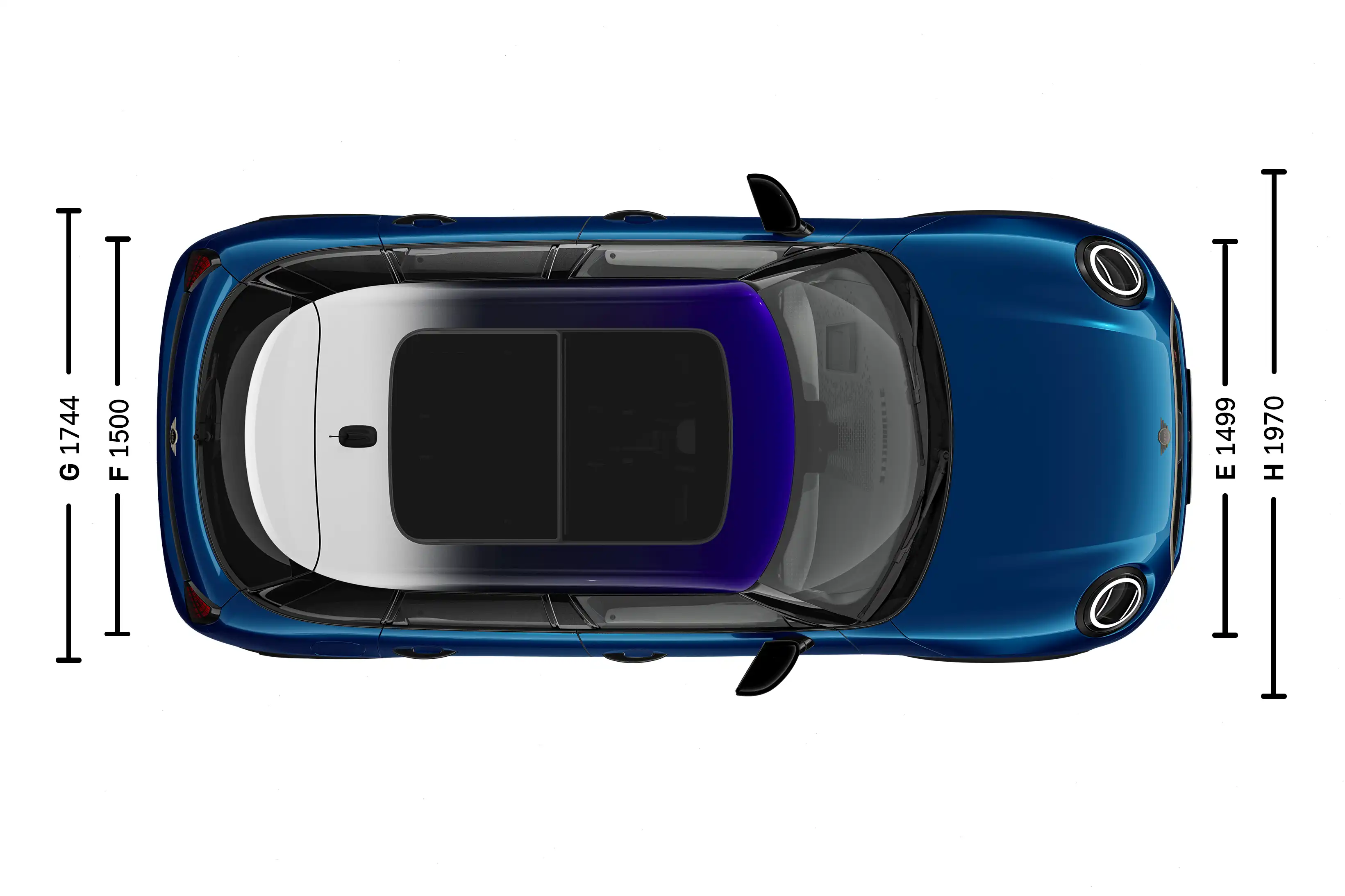 MINI Cooper 5-Door - Dimensions Top