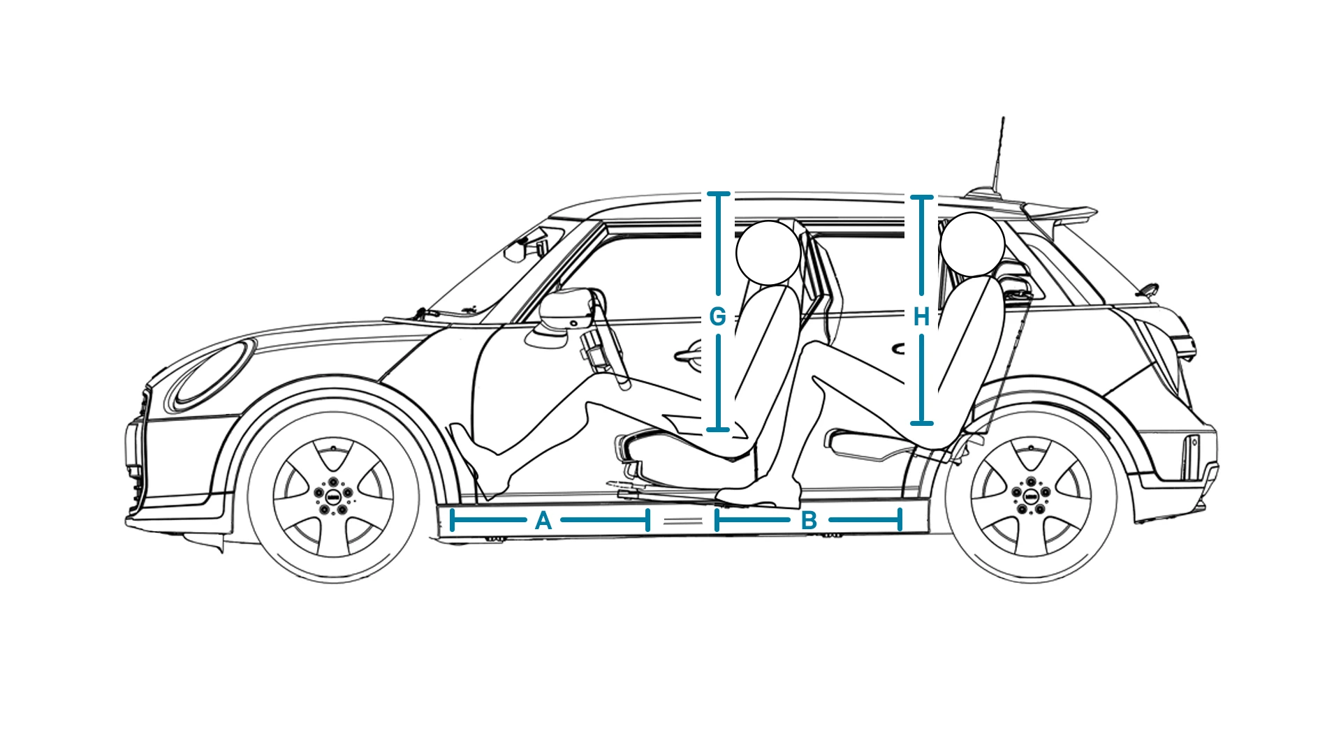 MINI Cooper 5-Door - Dimensions Interior Side