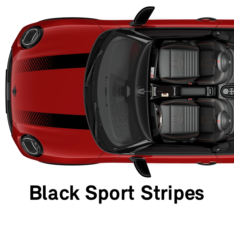 MINI Bonnet Stripes: Black Sport Stripes