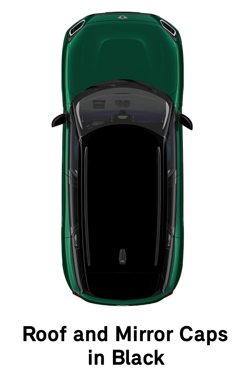 MINI Roof: Roof and Mirror Caps in Black